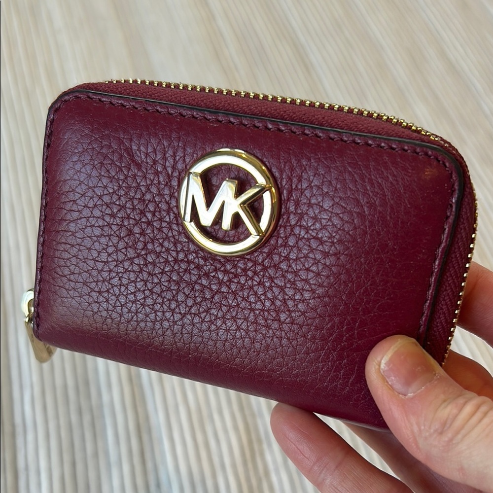 Michael Kors Red and Gold Key Card Holder